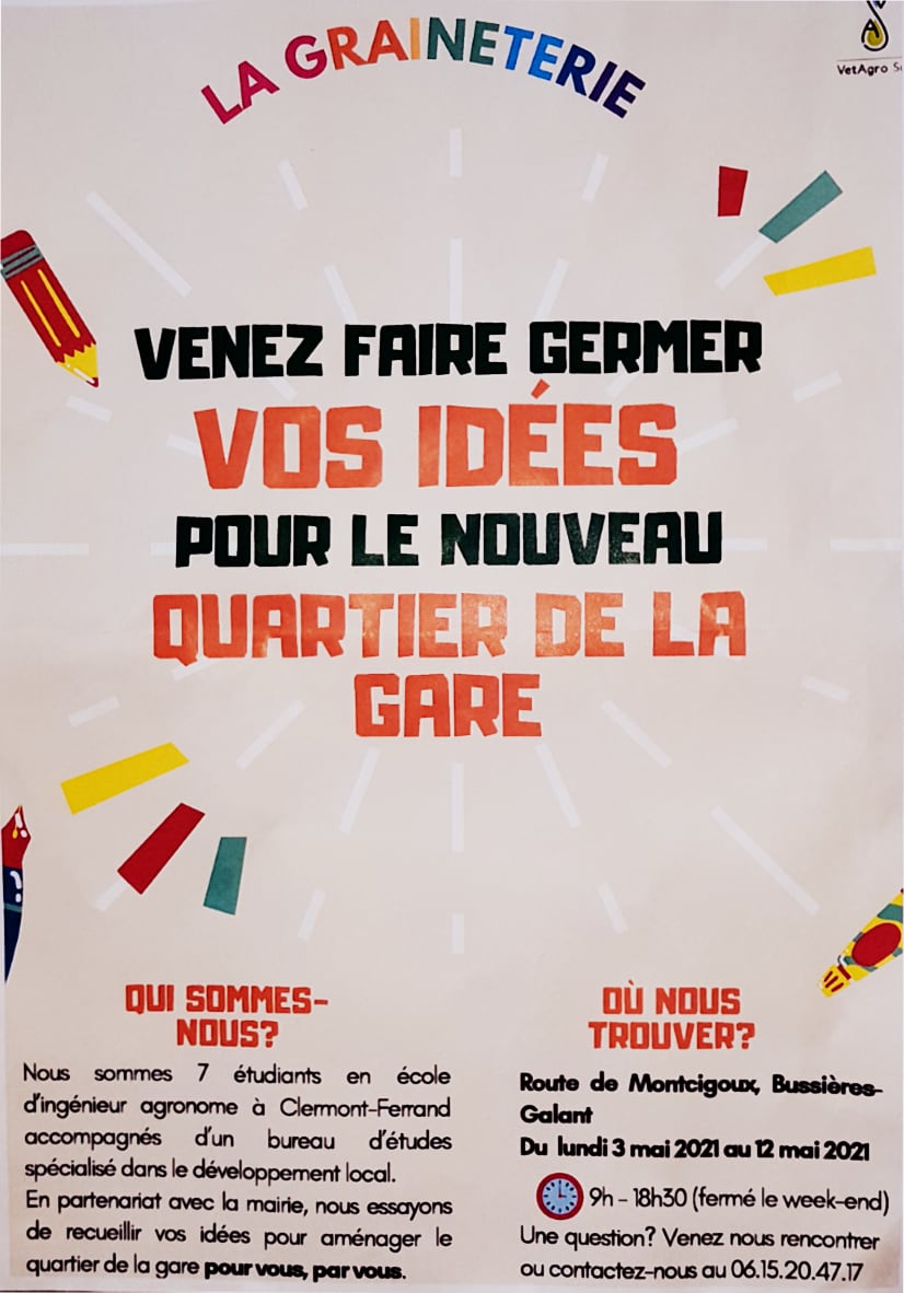 Affiche, idées pour le nouveau quartier de la Gare