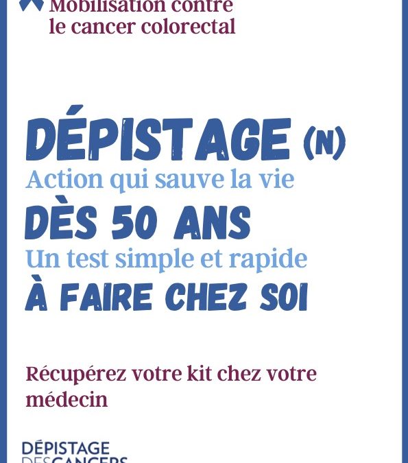 Mois de sensibilisation au dépistage du cancer colorectal MARS BLEU