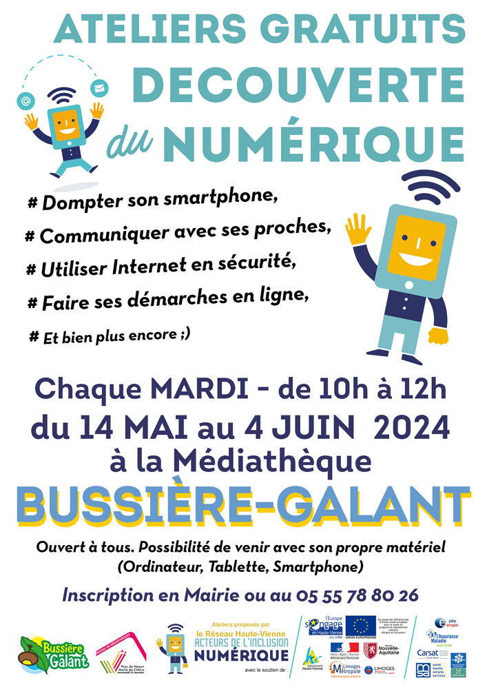 Atelier gratuit, découverte du Numérique