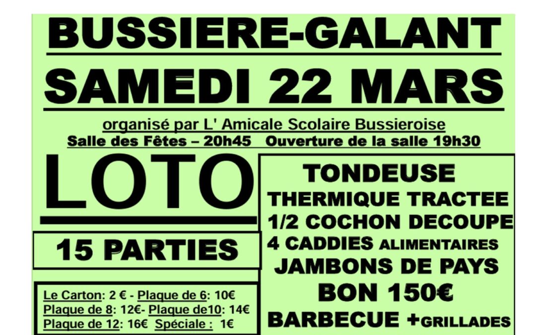Loto de l’amicale scolaire